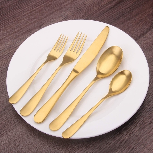 Mepra 1097CA22024 Oro Flatware Set, 24 Piece, Polished Gold Finish, Dishwasher Safe Cutlery Mepra 1097CA22024 Oro Flatware Set, 24 Piece, Polished Gold Finish, Dishwasher Safe Cutlery